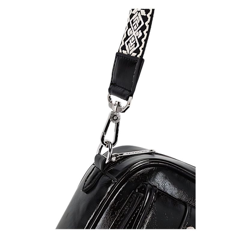 Ecousi Bolso Mensajero Mia con Correa Ancha - Negro-5