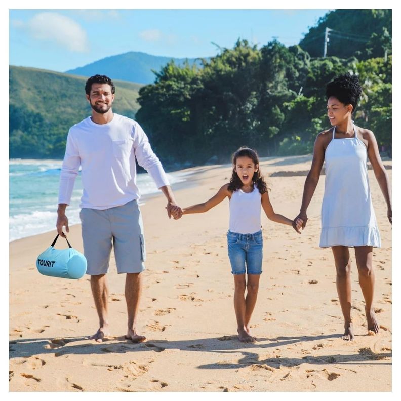 Tourit Carpa de Playa Desplegable 2-3 Personas - Azul-2