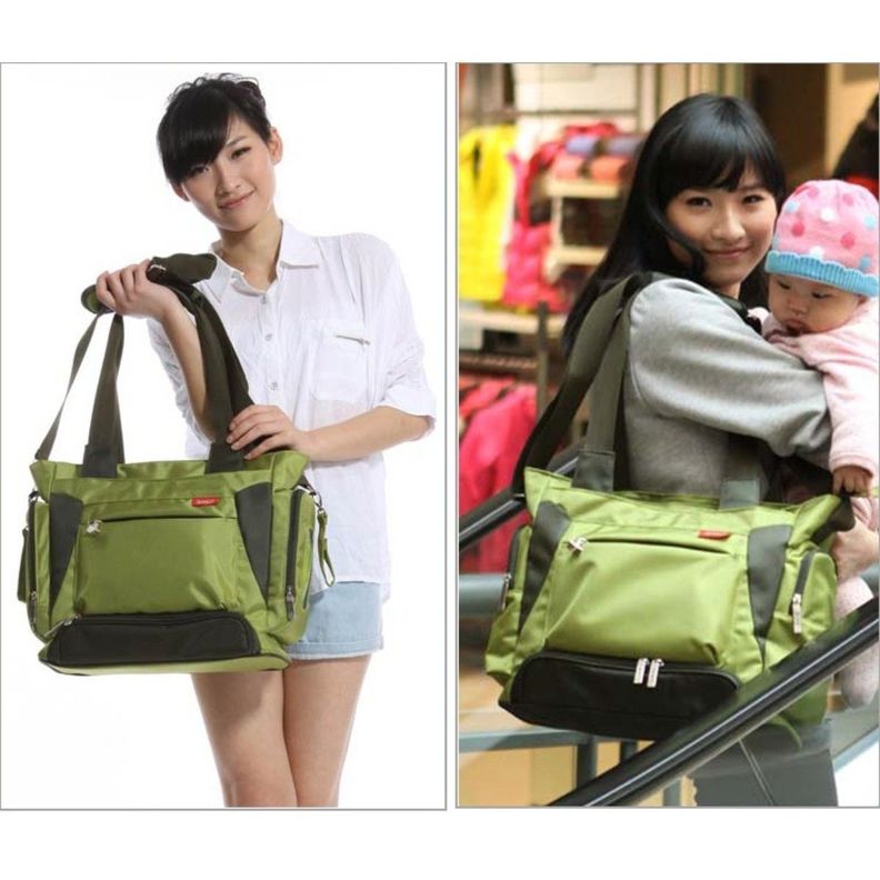 Mommore  Bolso Maternal Pañalera Gran capacidad - Verde-6