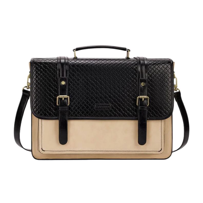 Ecosusi Maletín y Mochila Dolce con Efecto Tejido para notebook 15.6" - Negro-0