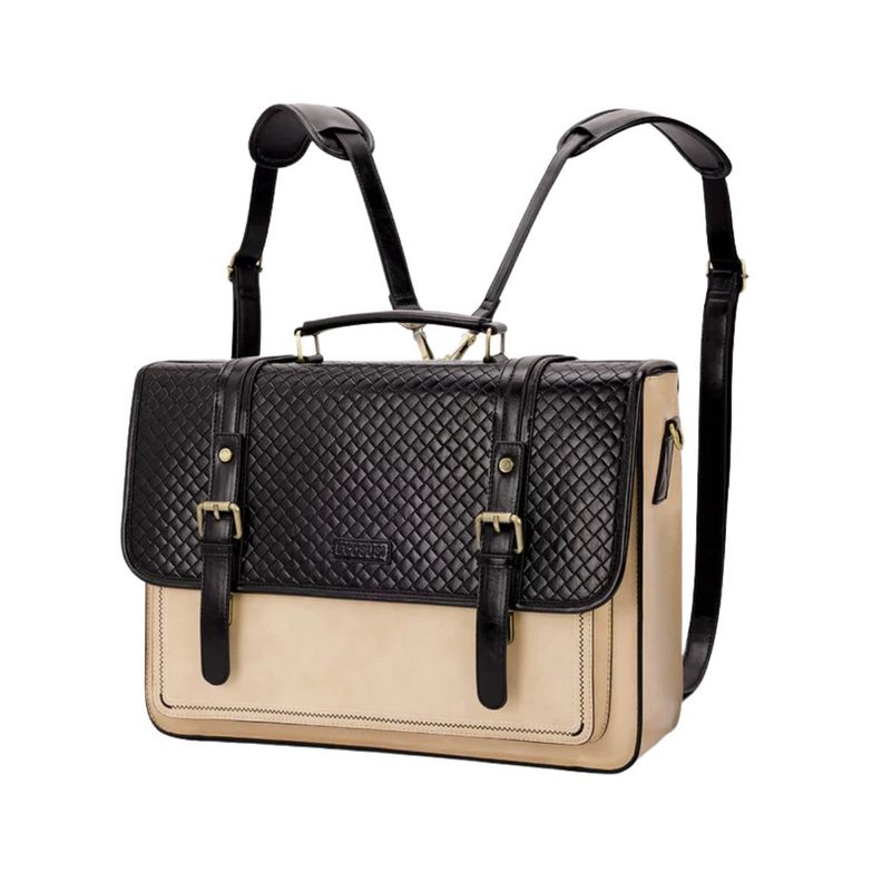 Ecosusi Maletín y Mochila Dolce con Efecto Tejido para notebook 15.6" - Negro-1