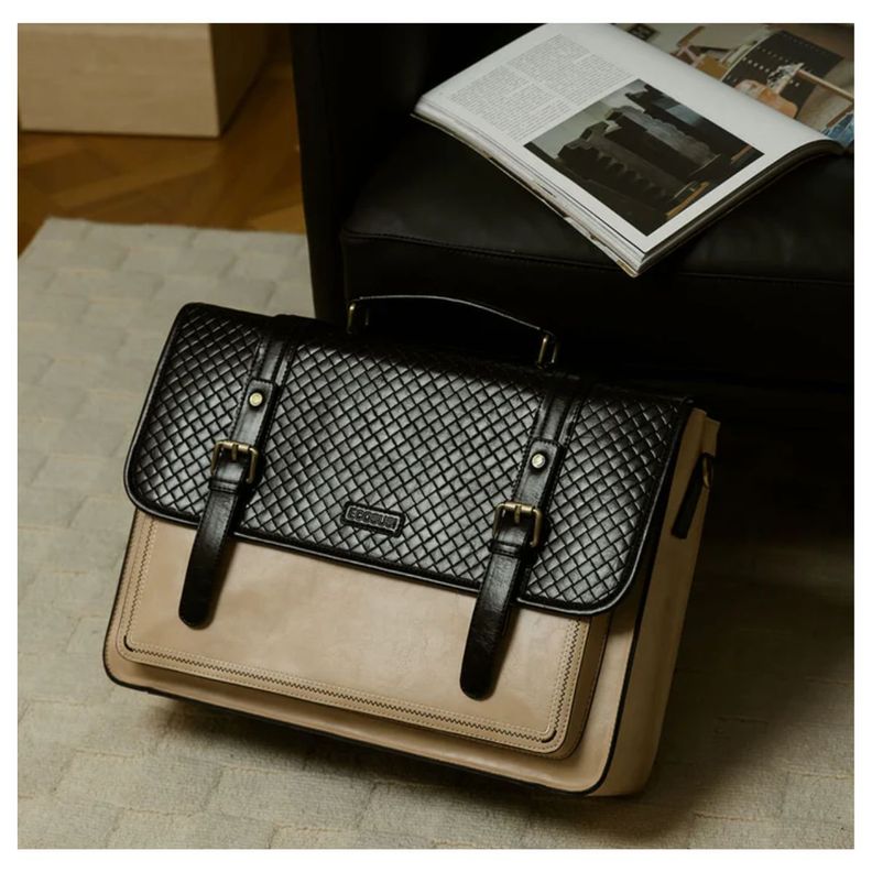 Ecosusi Maletín y Mochila Dolce con Efecto Tejido para notebook 15.6" - Negro-2