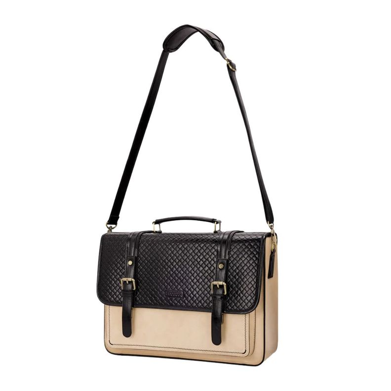 Ecosusi Maletín y Mochila Dolce con Efecto Tejido para notebook 15.6" - Negro-4