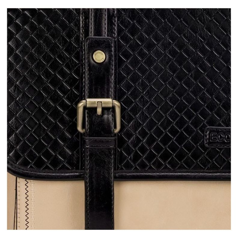 Ecosusi Maletín y Mochila Dolce con Efecto Tejido para notebook 15.6" - Negro-6