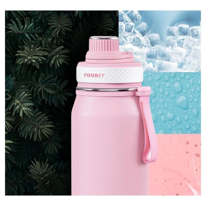 Tourit Botella de Agua Térmica Deportiva 32oz - Rosado-5