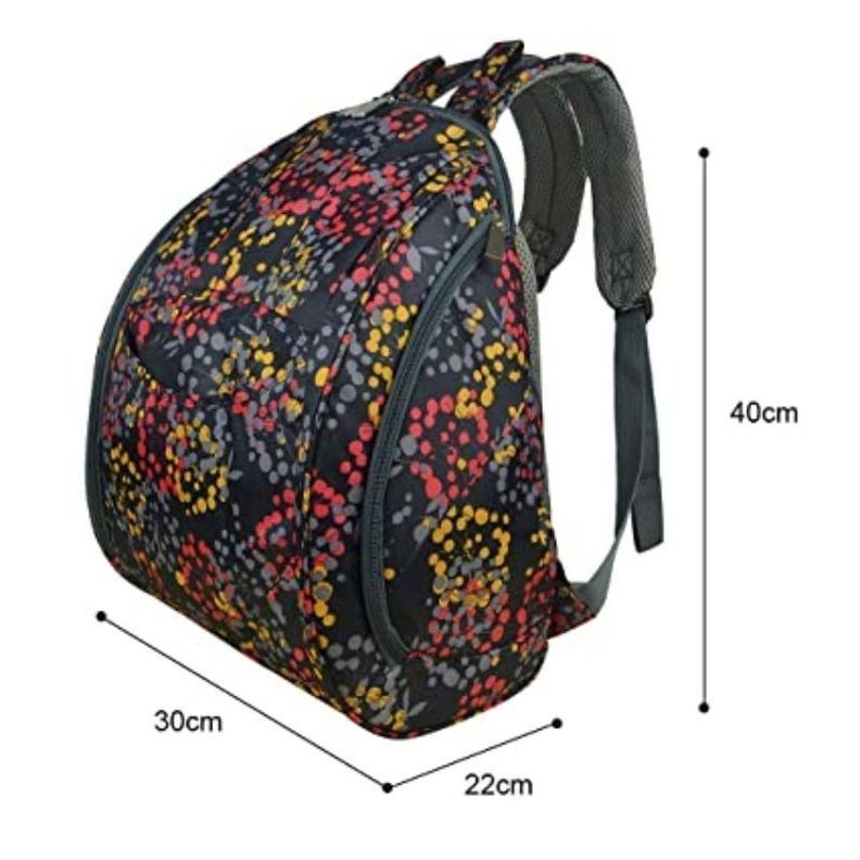 Mommore Mochila Maternal Pañalera 40x30cm - Flores Negro-1