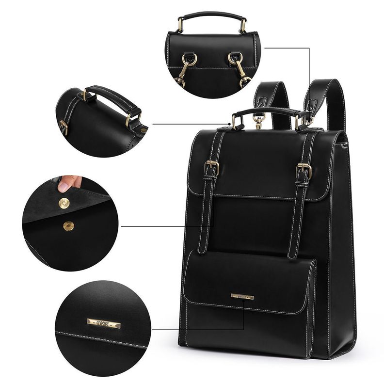 Ecosusi Mochila Vintage Camellia para Notebook 15,6" - Negro-5