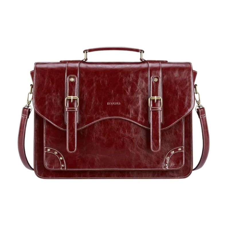 Ecosusi Maletín y Mochila Wilder con Remaches para notebook 15,6" - Rojo Angola-0