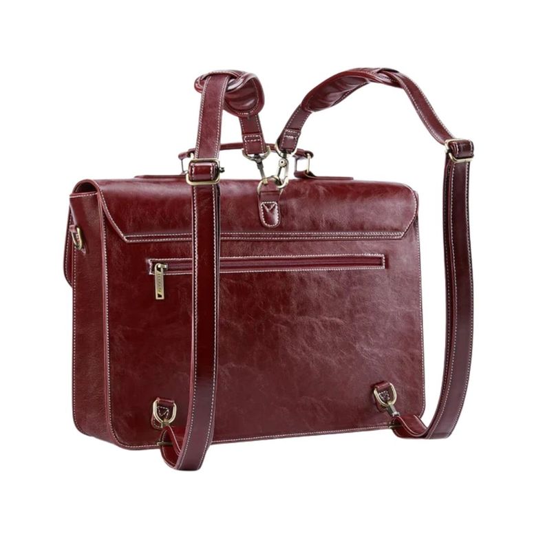 Ecosusi Maletín y Mochila Wilder con Remaches para notebook 15,6" - Rojo Angola-1