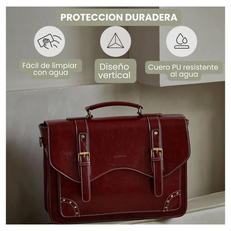 Ecosusi Maletín y Mochila Wilder con Remaches para notebook 15,6" - Rojo Angola-7