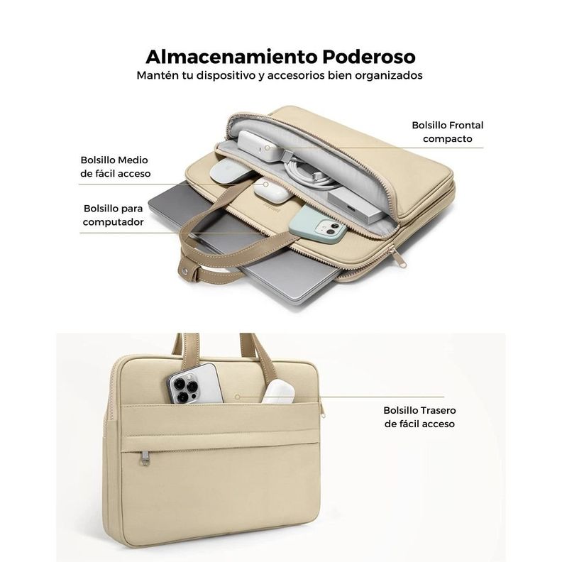 Tomtoc Bolso de Hombro Versatile-A12 MacBook Pro 14" M3/M2/M1 - Beige-2