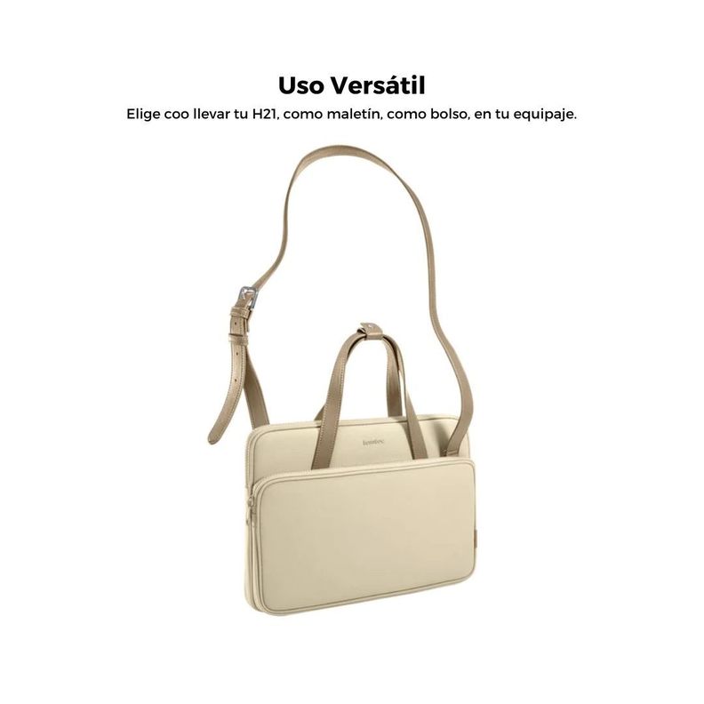 Tomtoc Bolso de Hombro Versatile-A12 MacBook Pro 14" M3/M2/M1 - Beige-3