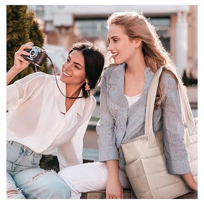Bagsmart Bolso Tote Bubble Puffy 20L para 15,6" - Beige-1