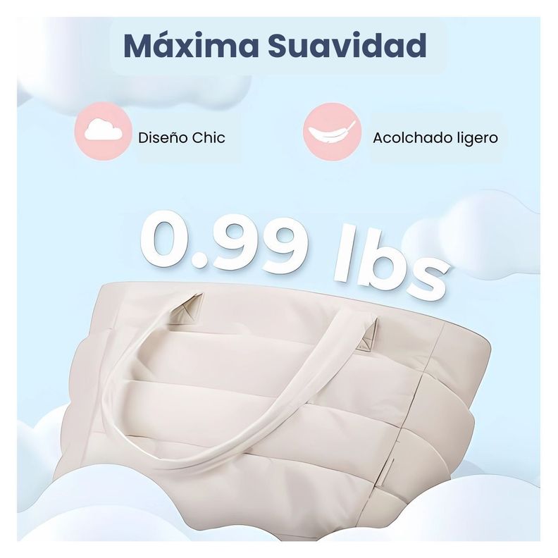 Bagsmart Bolso Tote Bubble Puffy 20L para 15,6" - Beige-3