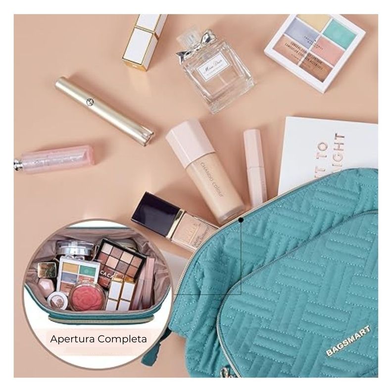 Bagsmart Estuche Cosmetiquero Tejido - Turquesa-3