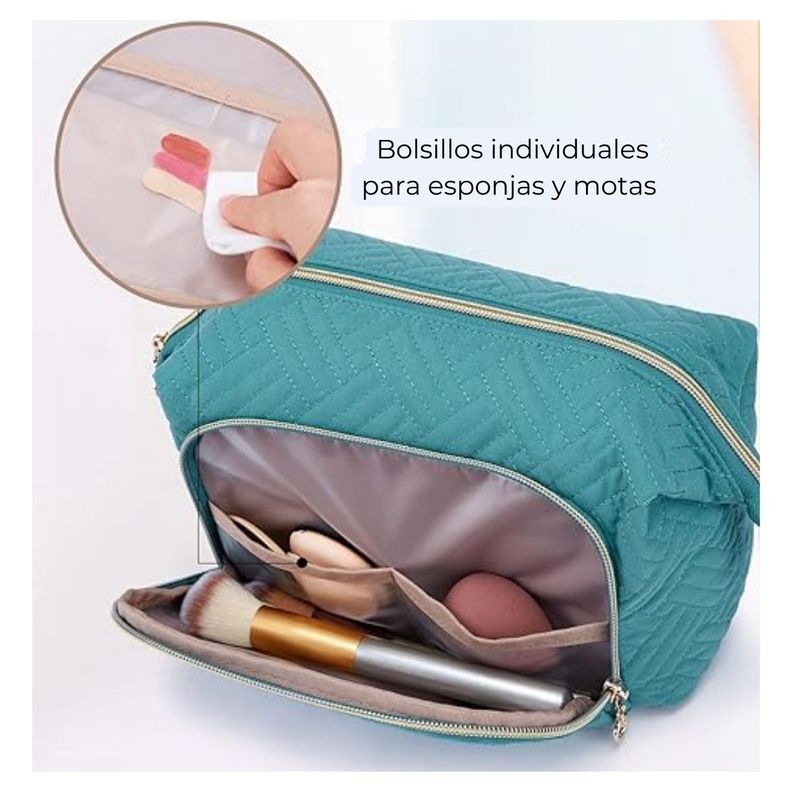 Bagsmart Estuche Cosmetiquero Tejido - Turquesa-4
