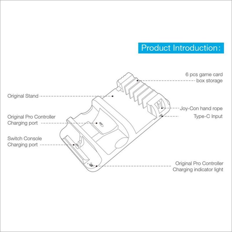 DOBE - Base de carga multifuncional para Switch - TNS-871-3