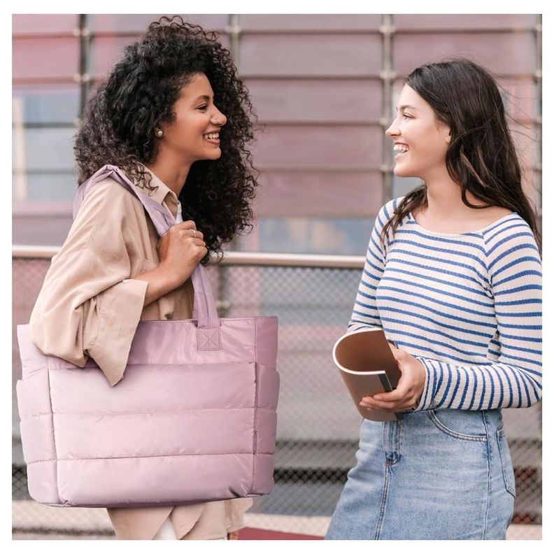 Bagsmart Bolso Tote Bubble Puffy 20L para 15,6" - Rosado-2