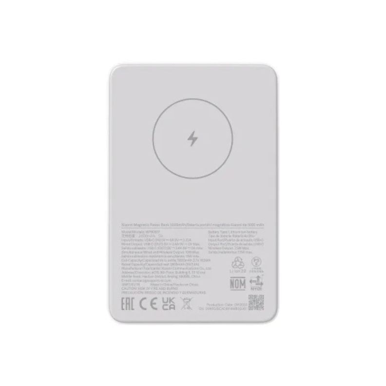 Xiaomi Power Bank Magnético 5000 mAh Batería Portátil 20W - Blanco-0