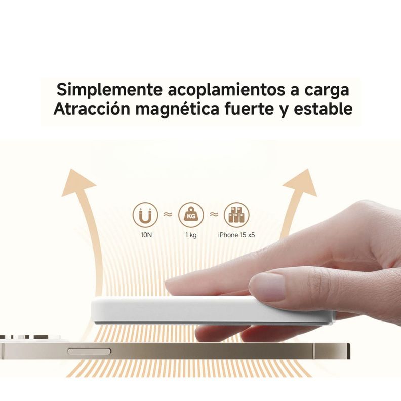 Xiaomi Power Bank Magnético 5000 mAh Batería Portátil 20W - Blanco-2