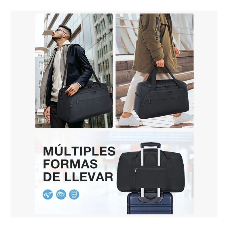 Bagsmart Bolso Viaje Weekender 38L + Neceser Negro-5