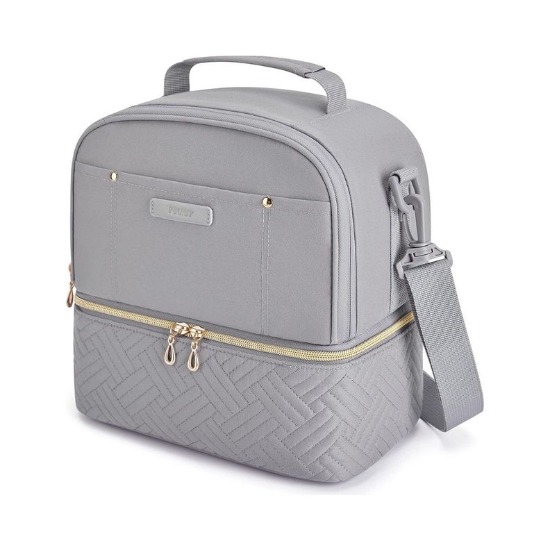 Tourit Lonchera con Aislamiento Térmico Cubierta Doble 10,6L - Gris-0