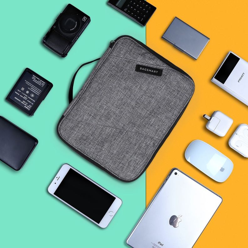 Bagsmart - Organizador de cables 2 niveles GLENDALE - Gris-7
