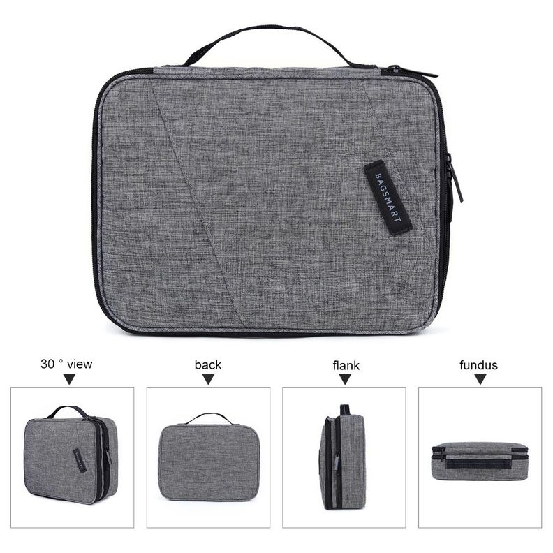 Bagsmart - Organizador de cables 2 niveles GLENDALE - Gris-6
