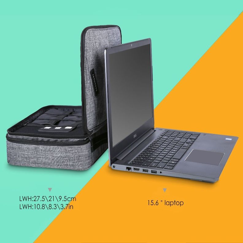 Bagsmart - Organizador de cables 2 niveles GLENDALE - Gris-5