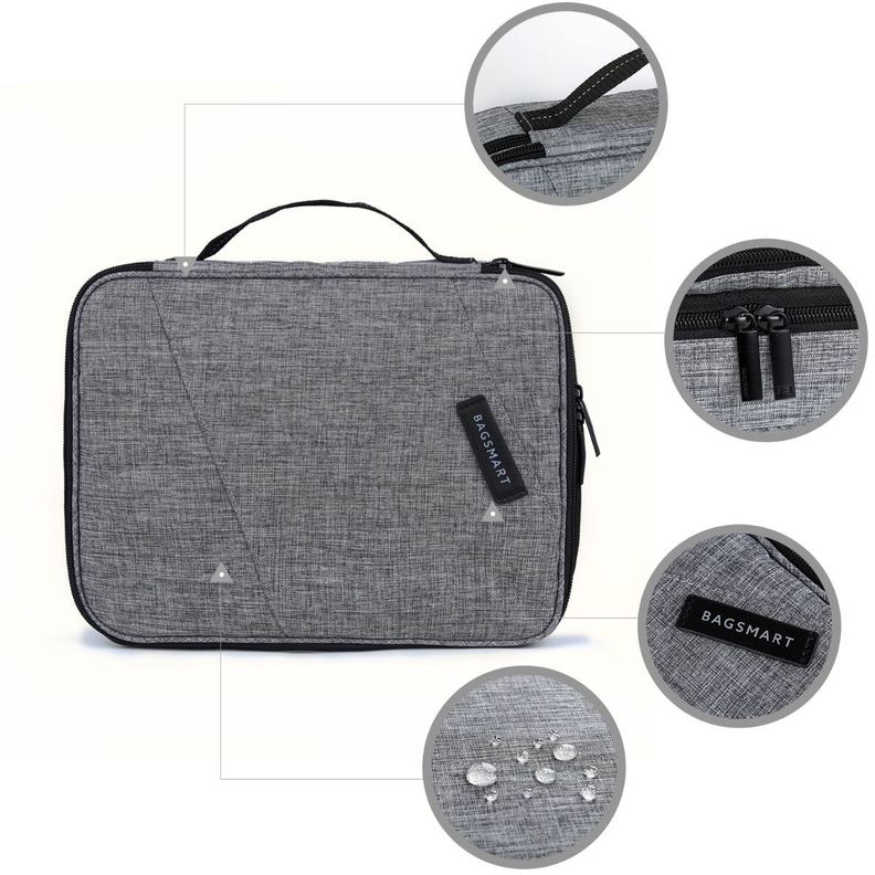 Bagsmart - Organizador de cables 2 niveles GLENDALE - Gris-4