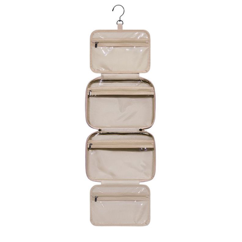 Bagsmart - Neceser de aseo para colgar más bolsa de cosmeticos - Rosado-3