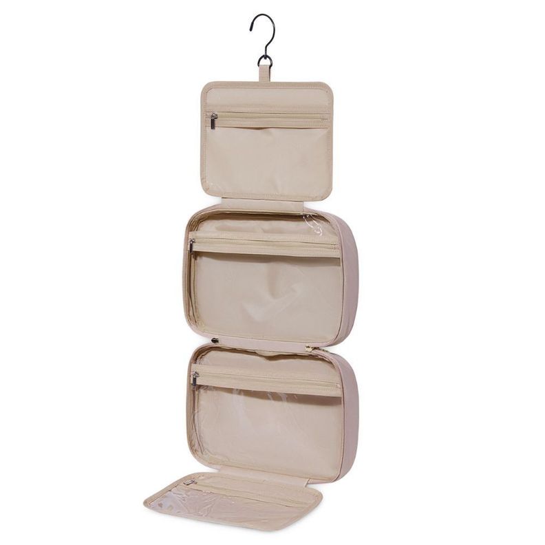 Bagsmart - Neceser de aseo para colgar más bolsa de cosmeticos - Rosado-4