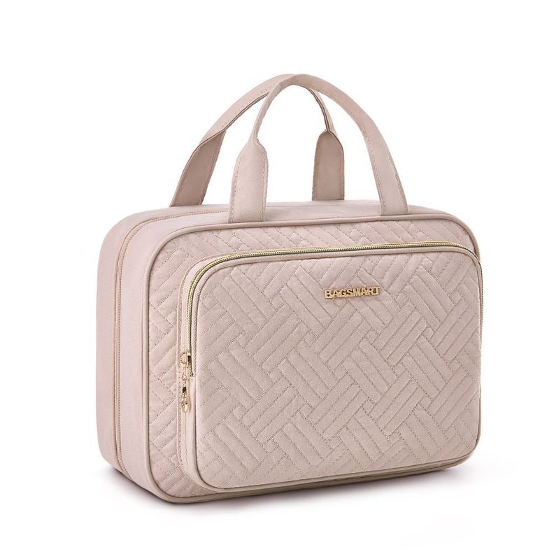 Bagsmart - Neceser de aseo para colgar más bolsa de cosmeticos - Rosado-1