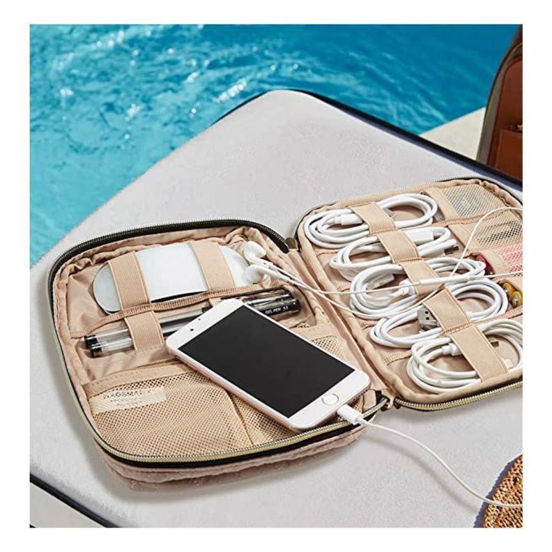 BAGSMART Bolsa organizadora de accesorios electrónicos ATHENA- Rosado-6