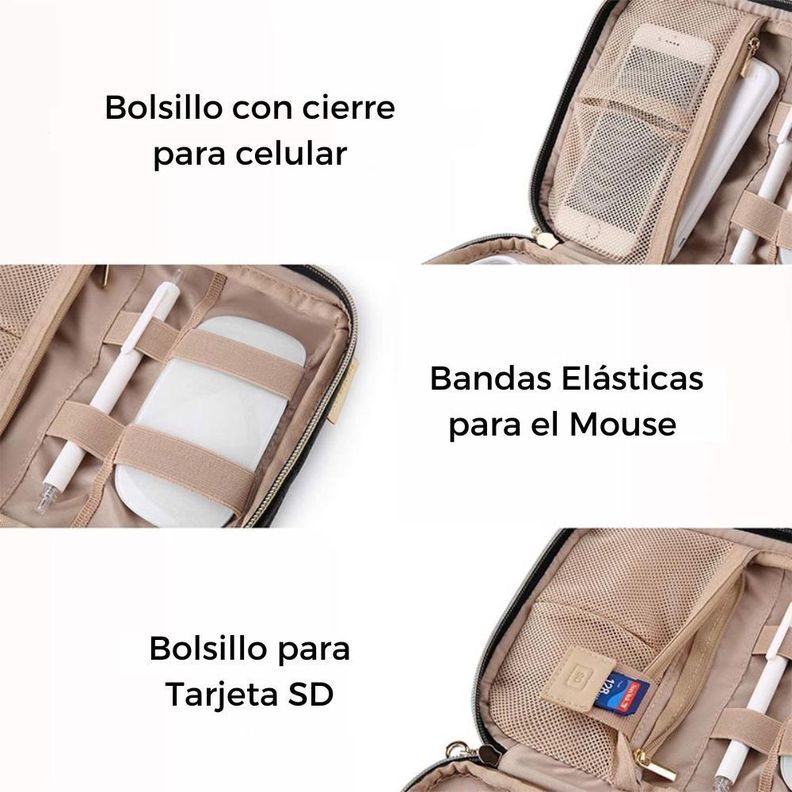 BAGSMART Bolsa organizadora de accesorios electrónicos ATHENA- Rosado-7