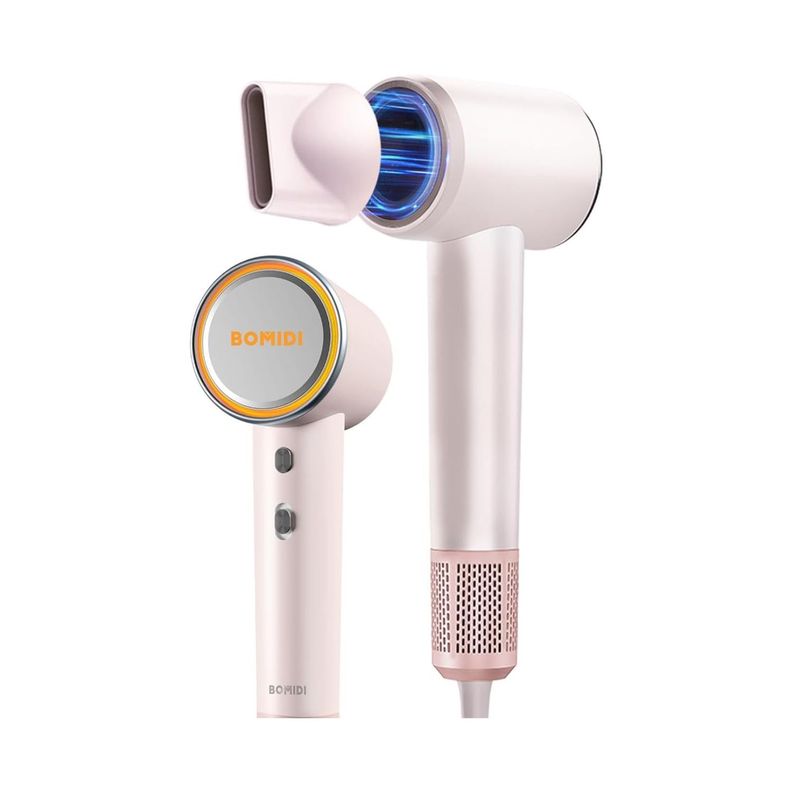 Bomidi Secador de Pelo Compacto HD04 Profesional Ionico Negativo Rosado
