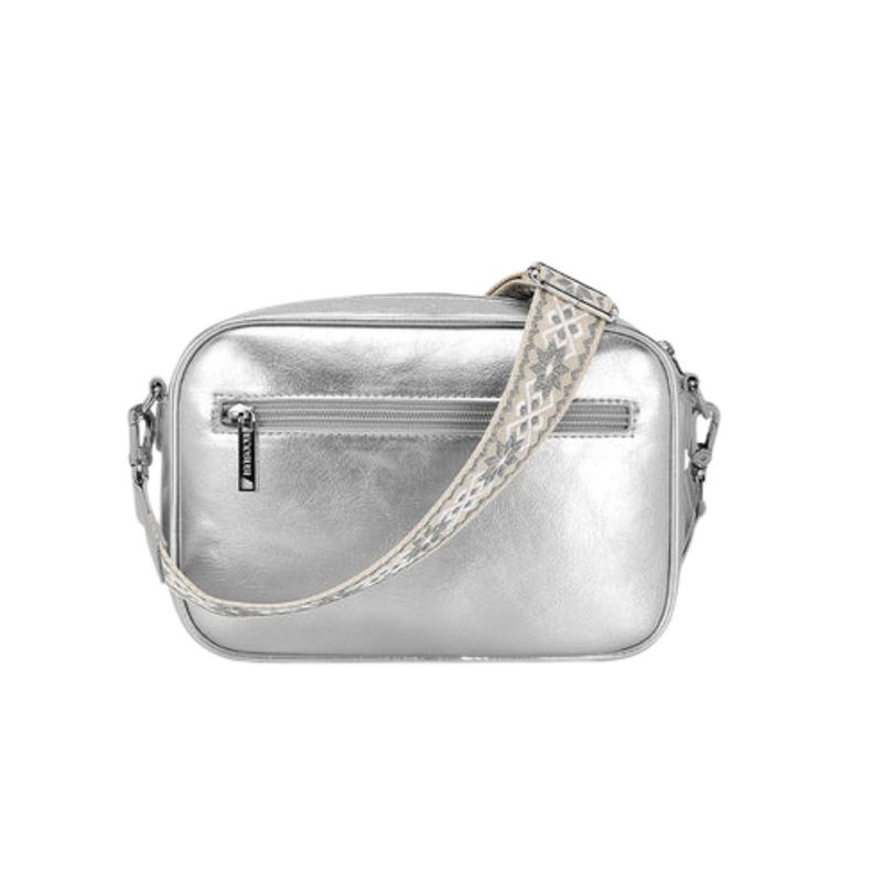 Ecousi Bolso Mensajero Mia con Correa Ancha - Plateado-4