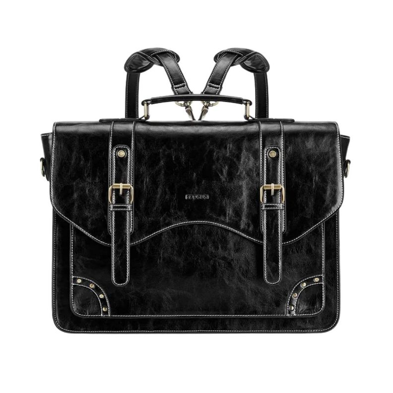 Ecosusi Maletín y Mochila Wilder con Remaches para notebook 15,6" - Negro-0