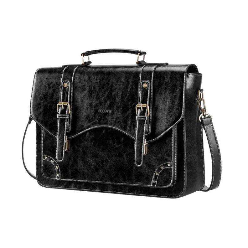 Ecosusi Maletín y Mochila Wilder con Remaches para notebook 15,6" - Negro-1