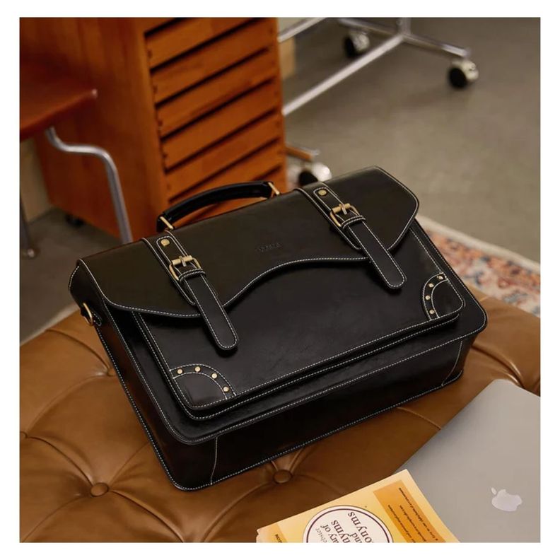 Ecosusi Maletín y Mochila Wilder con Remaches para notebook 15,6" - Negro-2