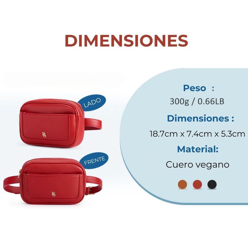 Ecosusi Banano Moderno de Cuero Vegano - Rojo-3