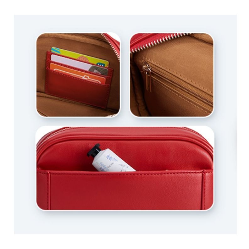 Ecosusi Banano Moderno de Cuero Vegano - Rojo-4