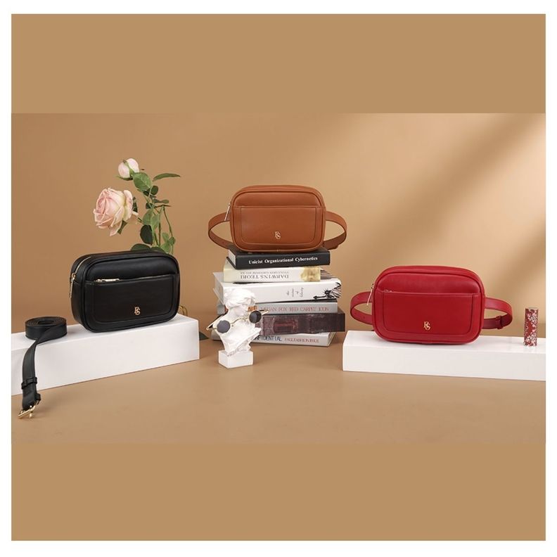 Ecosusi Banano Moderno de Cuero Vegano - Rojo-7