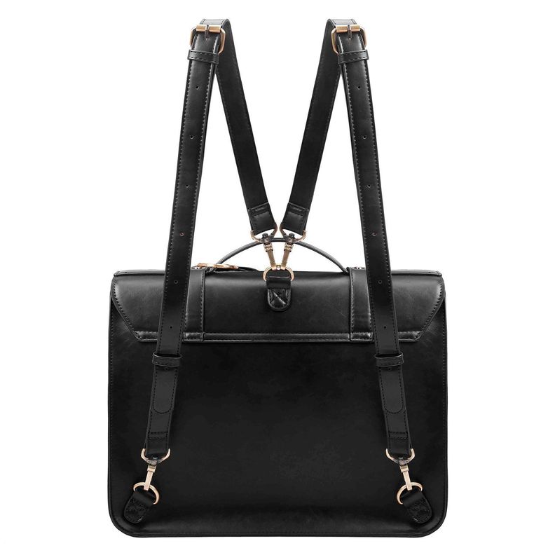Ecosusi Mochila y Maletín con Lazo Removible Summer Garden Romance para 14" - Negro-1