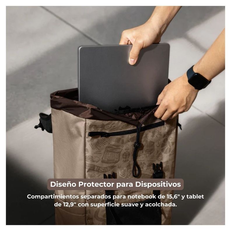 Tomtoc Mochila OCHM-TA1 22L para Notebook hasta 15.6" - Marrón-6