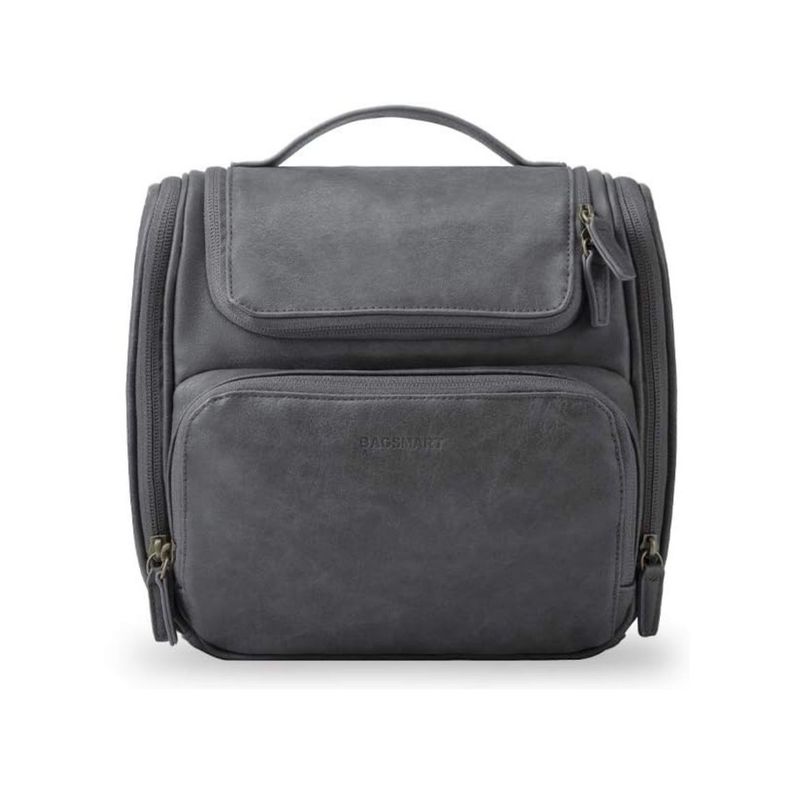 Bagsmart Neceser de Viaje Compacto en Cuero Sintetico Gris