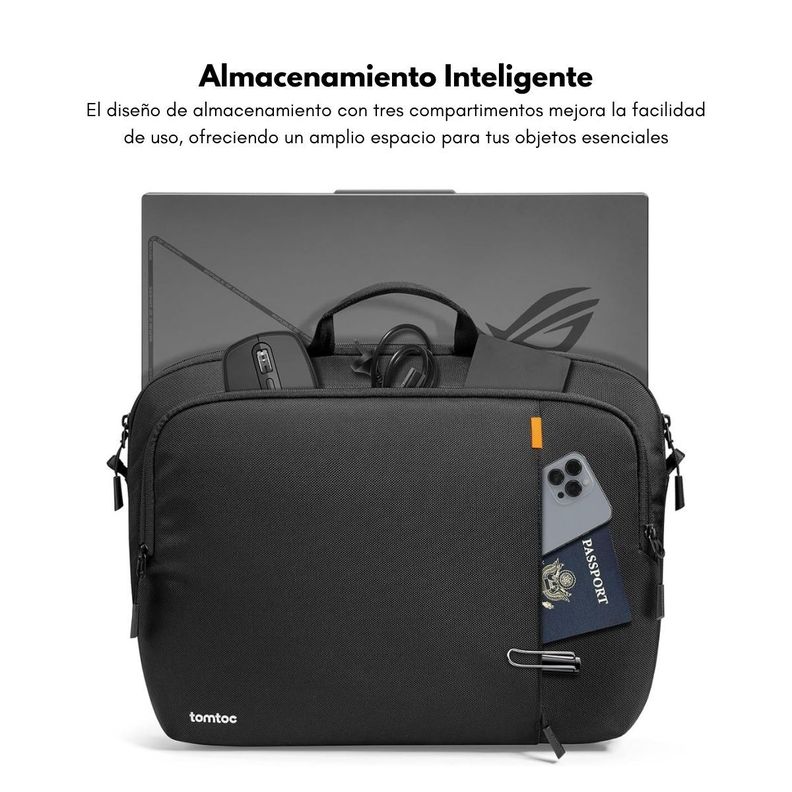 Tomtoc Maletín Delgado Defender-A30 para Notebook 15.6" - Negro-1