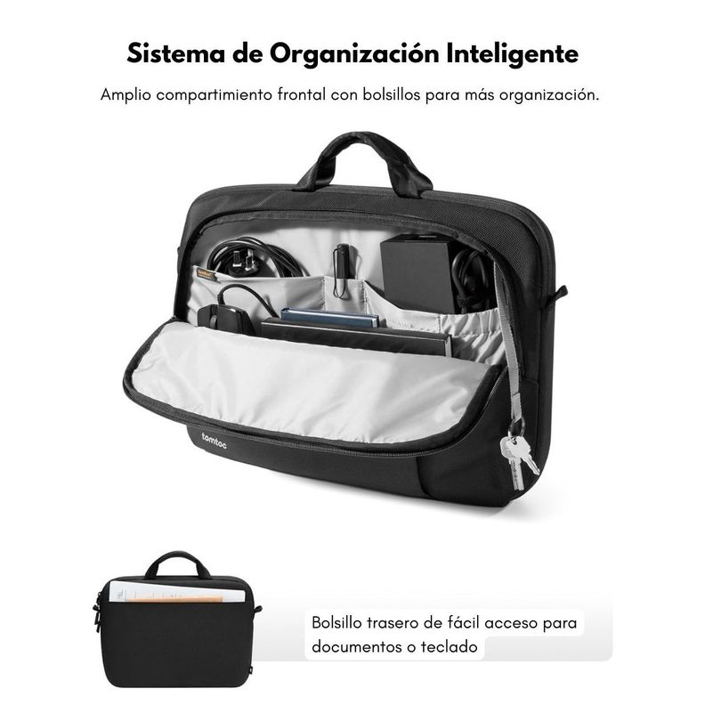 Tomtoc Maletín Delgado Defender-A30 para Notebook 15.6" - Negro-5