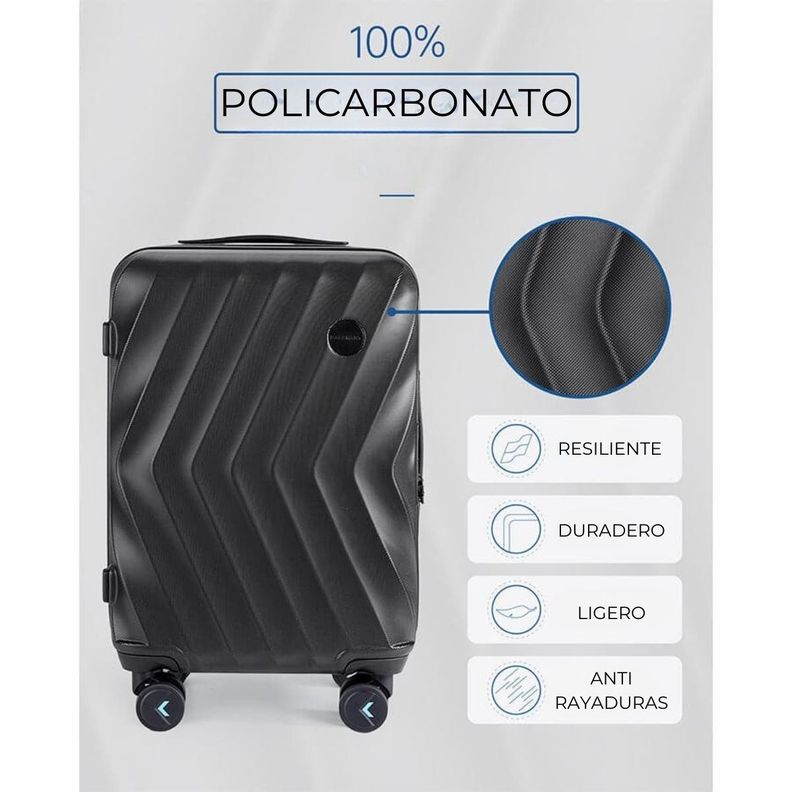 Bagsmart Maleta de Mano Rígida Globetrotter 35L - Negro-3