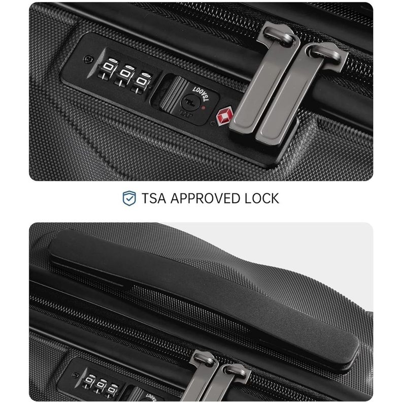 Bagsmart Maleta de Mano Rígida Globetrotter 35L - Negro-7